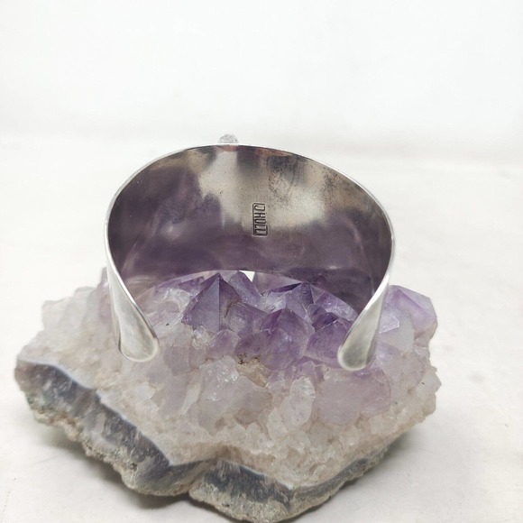 Jacob Hull Cuff Bracelet Silver Plate Ribcage Skeleton Denmark Brutalist RARE - Picture 4 of 12